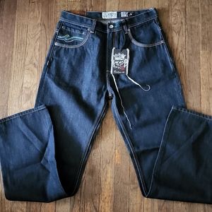 New! Dark Denim 100% Cotton True Fit Embroidered Jeans 34x34